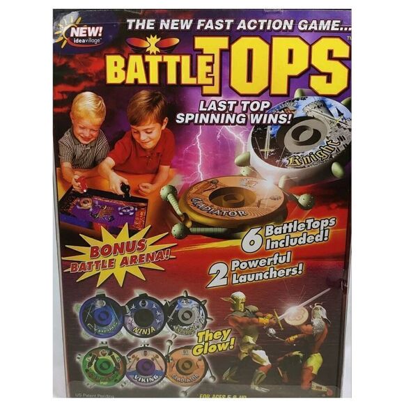 Battle Tops by Idea Village with Bonus Battle Arena and 6 Tops & 2 Launchers.  T - Picture 2 of 4